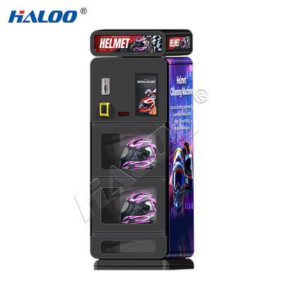 Haloo Vending Machine Maquina Para Limpiar Casco Deodorize Helmet Cleaning Vendo Machine Low Moq Custom 15.6 inci layar Helmet Mesin pembersih