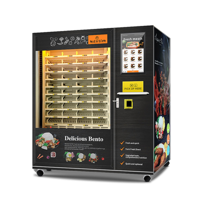 Kapasitas Besar Makanan Cepat Saji Otomatis Sarapan Makan Kotak Makan Siang Mesin Penjual Makanan Panas Dengan Pemanasan Microwave