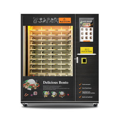Kapasitas Besar Makanan Cepat Saji Otomatis Sarapan Makan Kotak Makan Siang Mesin Penjual Makanan Panas Dengan Pemanasan Microwave