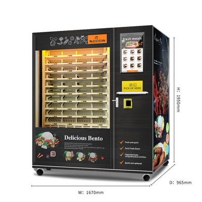 Kapasitas Besar Makanan Cepat Saji Otomatis Sarapan Makan Kotak Makan Siang Mesin Penjual Makanan Panas Dengan Pemanasan Microwave