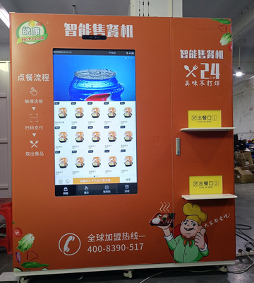 OEM ODM Microwave Mesin Penjual Makanan Panas dengan layar sentuh besar 49 inci untuk iklan