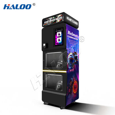 Haloo Vending Machine Maquina Para Limpiar Casco Deodorize Helmet Cleaning Vendo Machine Low Moq Custom 15.6 inci layar Helmet Mesin pembersih