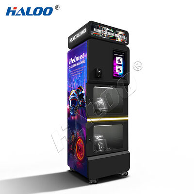 Haloo Vending Machine Maquina Para Limpiar Casco Deodorize Helmet Cleaning Vendo Machine Low Moq Custom 15.6 inci layar Helmet Mesin pembersih