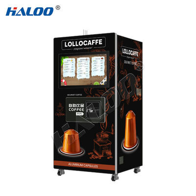 27 inch touch screen fully automatic commercial unmanned self-service capsule coffee machine with hot and cold beverages