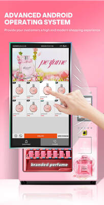 Haloo 21.5-inch Touchscreen Perfume Vending Machine with Double-Layer Explosion-Proof Glass and XY Receiving Platform