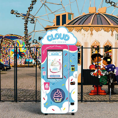 Mesin penjual otomatis es krim dengan kotak lampu atas dan peredam roda gigi cacing, kompresor Embraco 1.5P impor dari Brasil