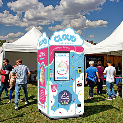 Mesin penjual otomatis es krim dengan kotak lampu atas dan peredam roda gigi cacing, kompresor Embraco 1.5P impor dari Brasil