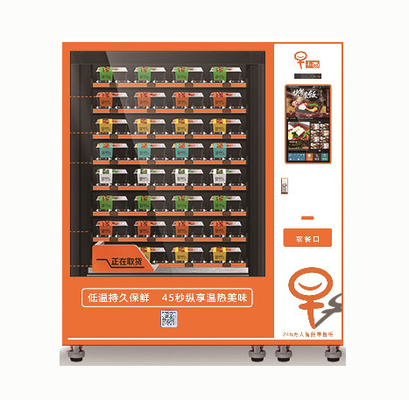 Mesin Penjual Makanan Panas Kapasitas Besar Dengan Kulkas Dan Pemanasan Microwave