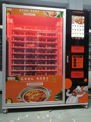 Mesin Penjual Otomatis Makanan Panas Segar Kapasitas Besar Dengan Oven Microwave Ganda
