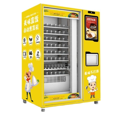 Mesin Penjual Makanan Ritel Otomatis Dengan Kulkas Dan Microwave Ganda