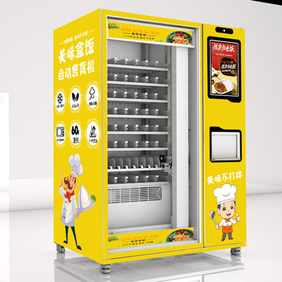 Mesin Penjual Makanan Ritel Otomatis Dengan Kulkas Dan Microwave Ganda