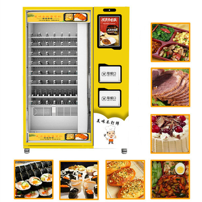 Mesin Penjual Makanan Ritel Otomatis Dengan Kulkas Dan Microwave Ganda