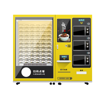 Mesin Penjual Otomatis Layar Besar 49&quot; Dengan Makanan Panas 4000W Gelombang Mikro Ganda