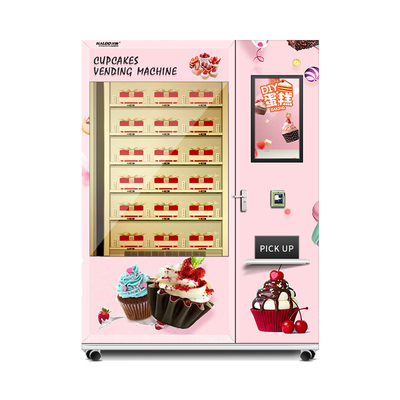 Mesin Penjual Otomatis Kue Otomatis 24 jam Mesin Penjual Otomatis Layar Sentuh Untuk Kue