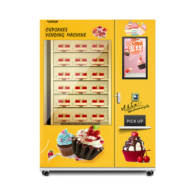 Mesin Penjual Slice Cake Dan Cupcakes Kapasitas Besar Dengan Sistem Pendingin Dan Lift